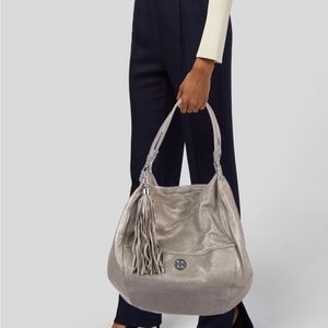 Metallic Suede Tory Burch Hobo Bag